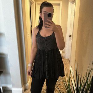 Charcoal tank top blouse
